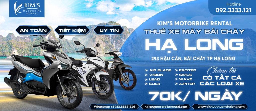 Thuê xe máy Hạ Long (giao xe tận nơi)